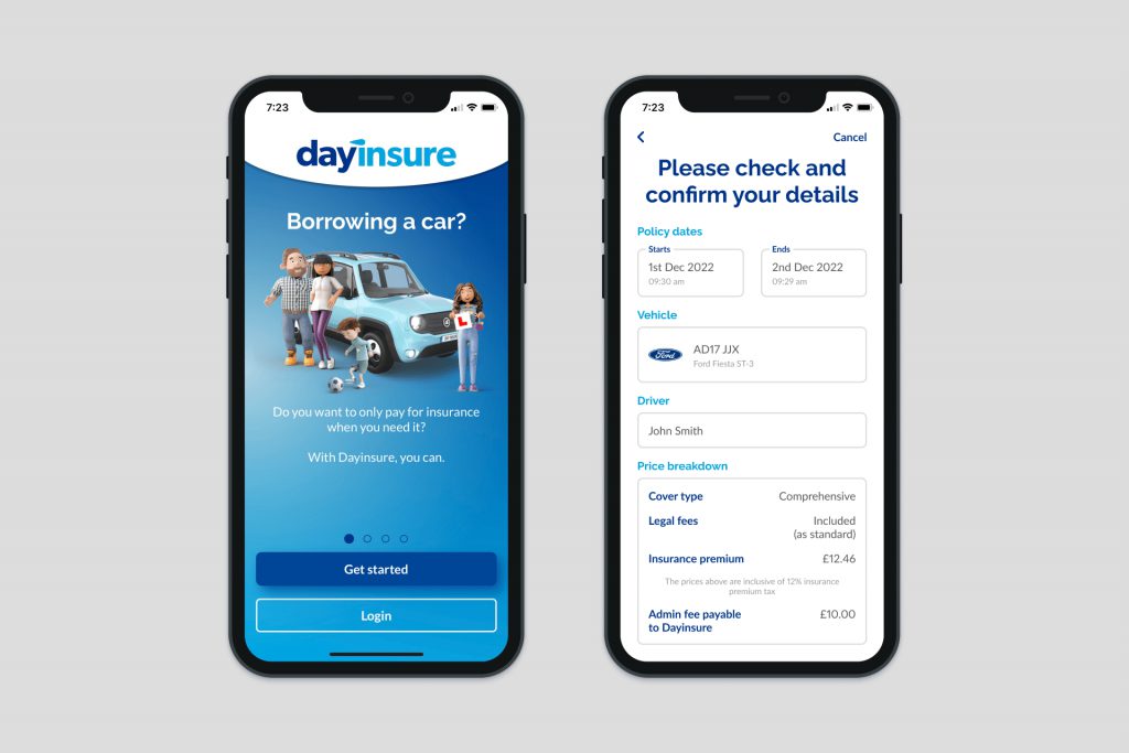 image of older version of the mobile app